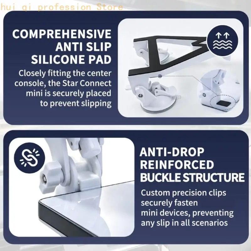 Car Dashboard Mount for Vehicles with a Repositionable Suction-Cup Design, Portrait or Landscape Viewing, and Dashboard or
