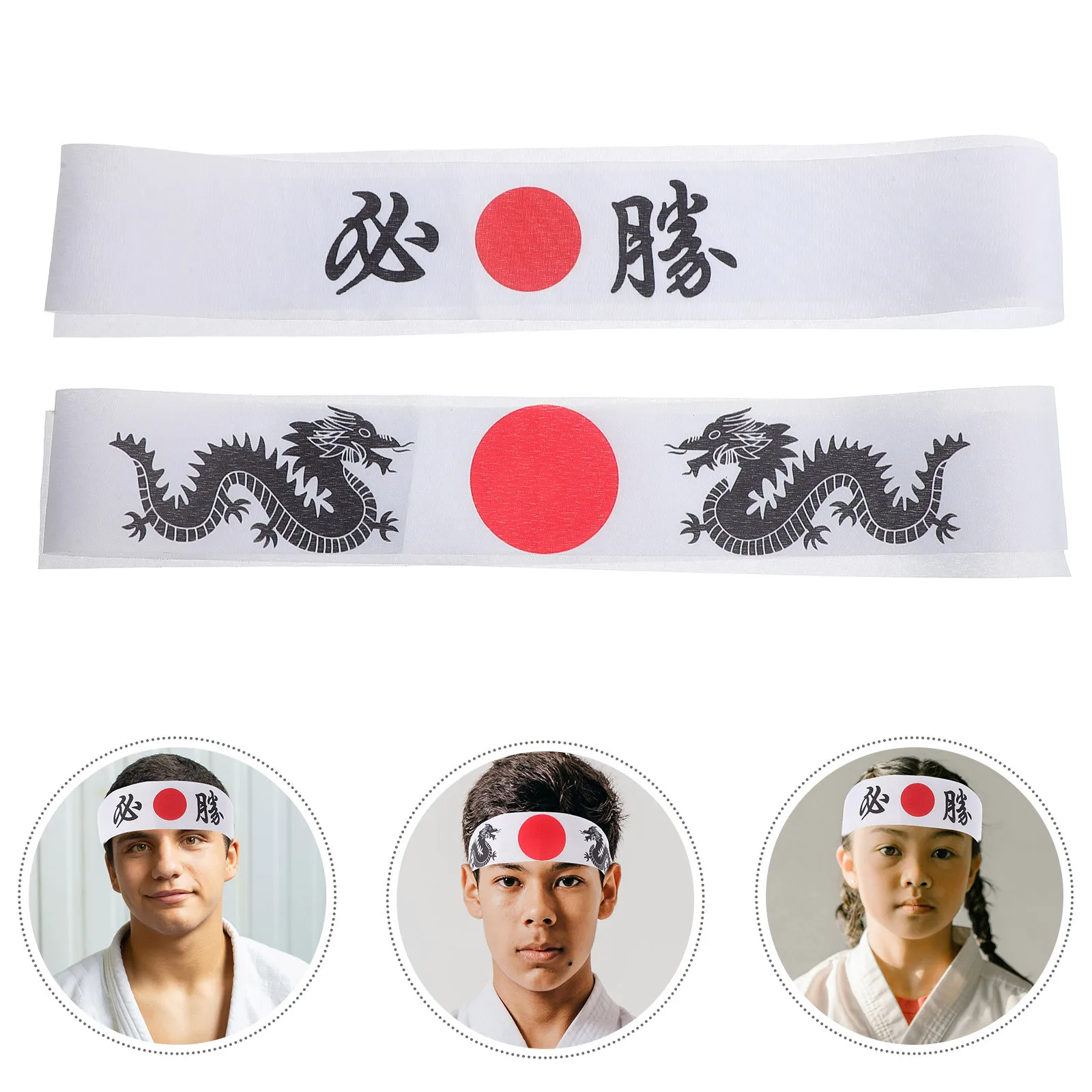 

2Pcs Japanese Ninja Headband Karate Chef Bandana Adjustable for Cooking Martial Arts Fashion Accessories Karate Headband