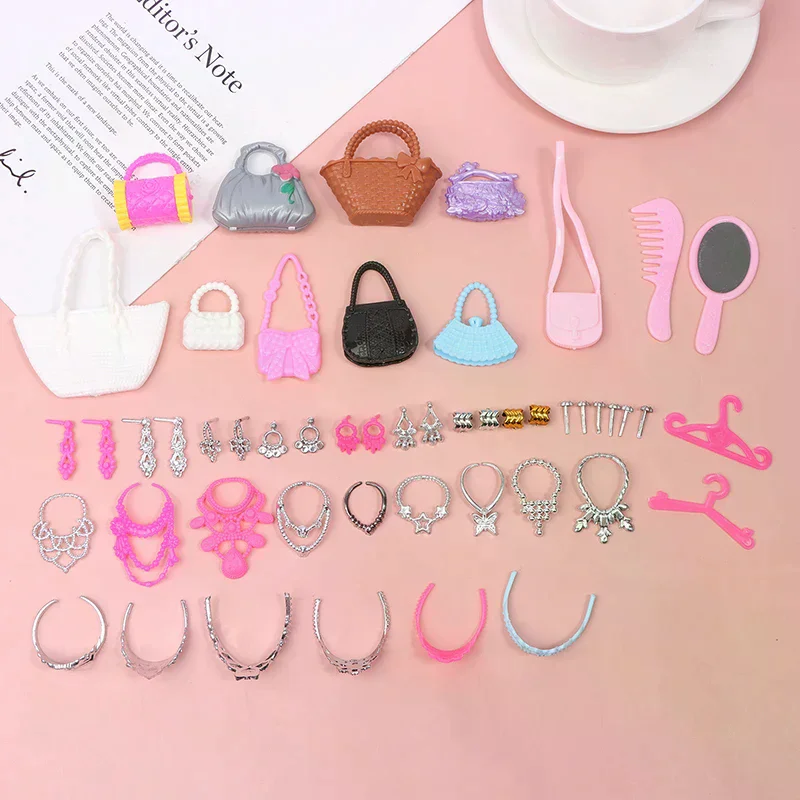 Pacote completo de acessórios para bonecas de 11 polegadas - coroa, brincos, colar e pulseiras galvanizadas