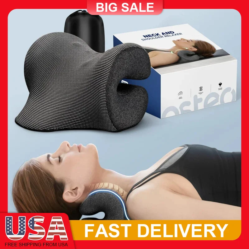 

Neck Stretcher with Magnetic Therapy Cover Pain Relief Cervical Traction Device TMJ Headache Spine Alignment Chiropractic Pillow
