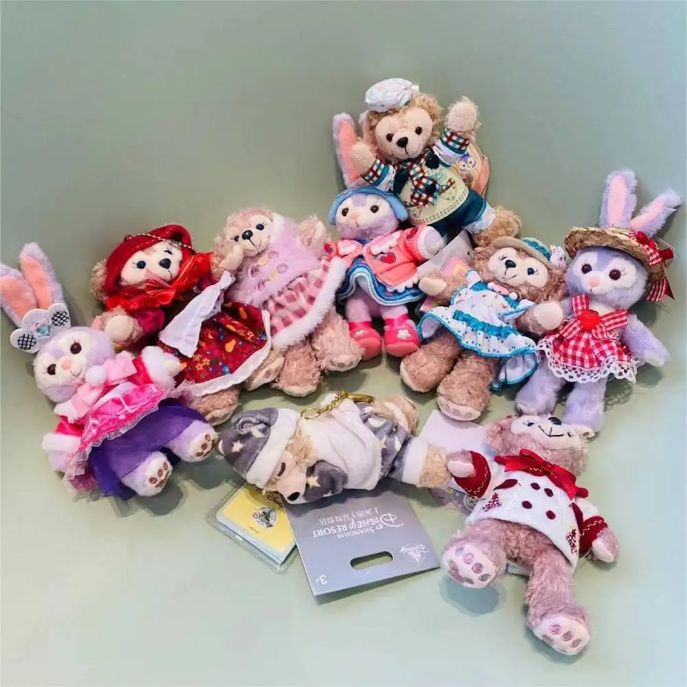 Disney Stellalou Duff Anime Figure Plush Keychain and Bag Pandent Stuffed Animals Rabbit and Bear Peluche Bag Decorations