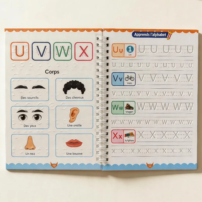 1 Französisches Alphabet-Übungsbuch, Alphabet-Schreibaktivitäten, Kopierbuch zum Üben, Französisches Alphabet-Übungsbuch für Anfänger – Detail 5