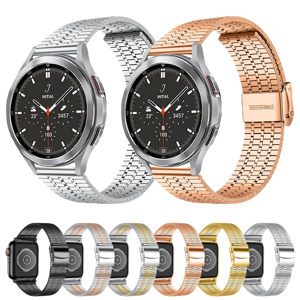 Metal Strap For Samsung Galaxy Watch 4 Classic 46mm 42mm Belt Bracelet Watch4 44mm 40mm 3 Active2 20mm 22mm Stainless Steel Band