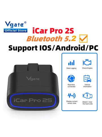 New Vgate iCar Pro 2S ELM327 Bluetooth 5.2 for Android/IOS/PC OBD2 Car Diagnostic Tool elm 327 Upgraded OBD 2 V2.3 Auto Scanner