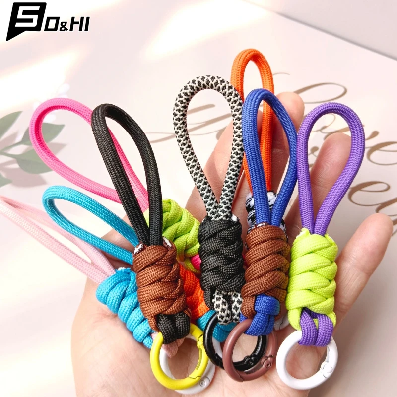 

Творческий Плетеный шнурок для ключей, брелок для телефона, Женский шнурок с узелком против потери, ремешок, автомобильные брелки, аксессуары «сделай сам», модный брелок