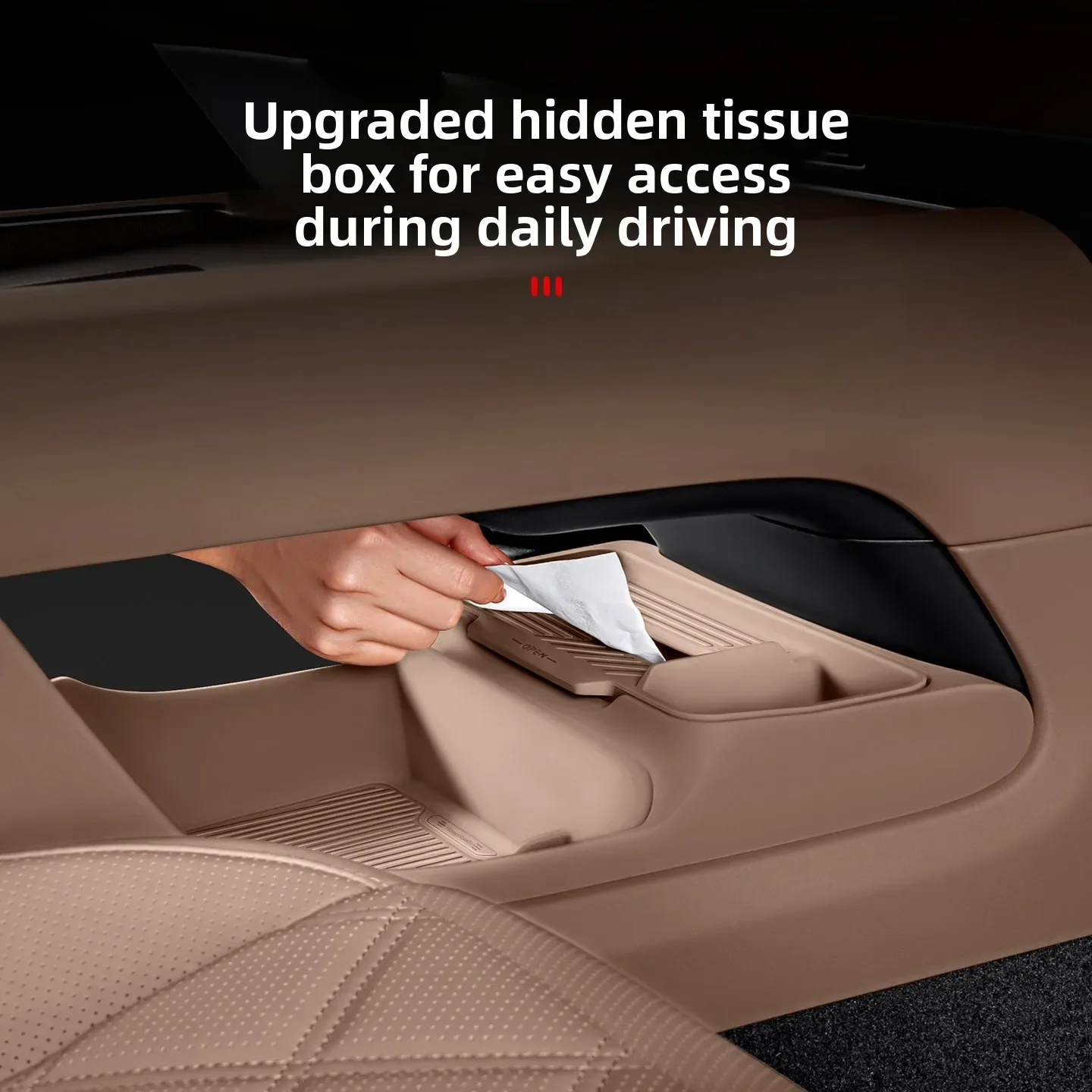 For Li Auto L6 L8 L9 2026 Car Storage Box Under Central Control Silicone Pad Tissue Box Waterproof Interior Modify Accessories