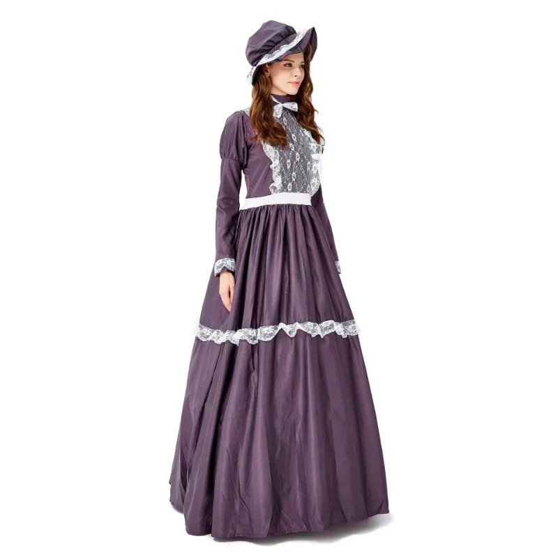 European Vintage Court Costume Farm Outfit Cosplay Masquerade Party Princess Dress Gown Costumes Accessories