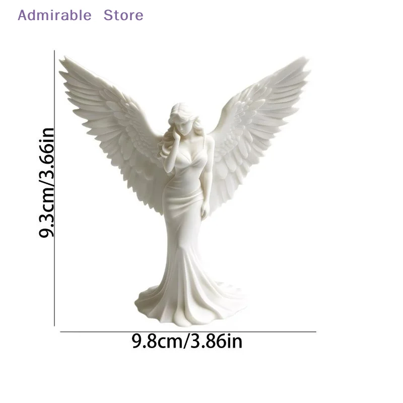 w3D Printed Praying Angel Religious Figurine White Gold Guardian Statue for Study Room Decor  Baptism Gift