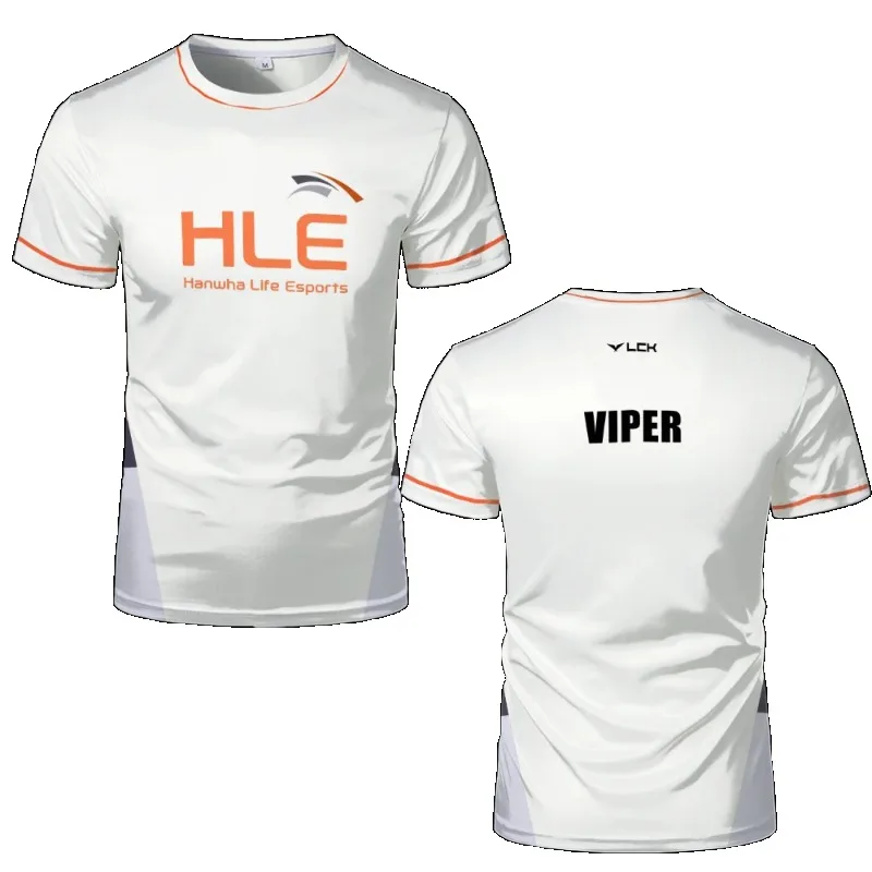 New HLE White Black Uniform T-shirt League Of Legends Esports Games Jersey T Shirt Sports Contest Viper Team Men Tops Tees