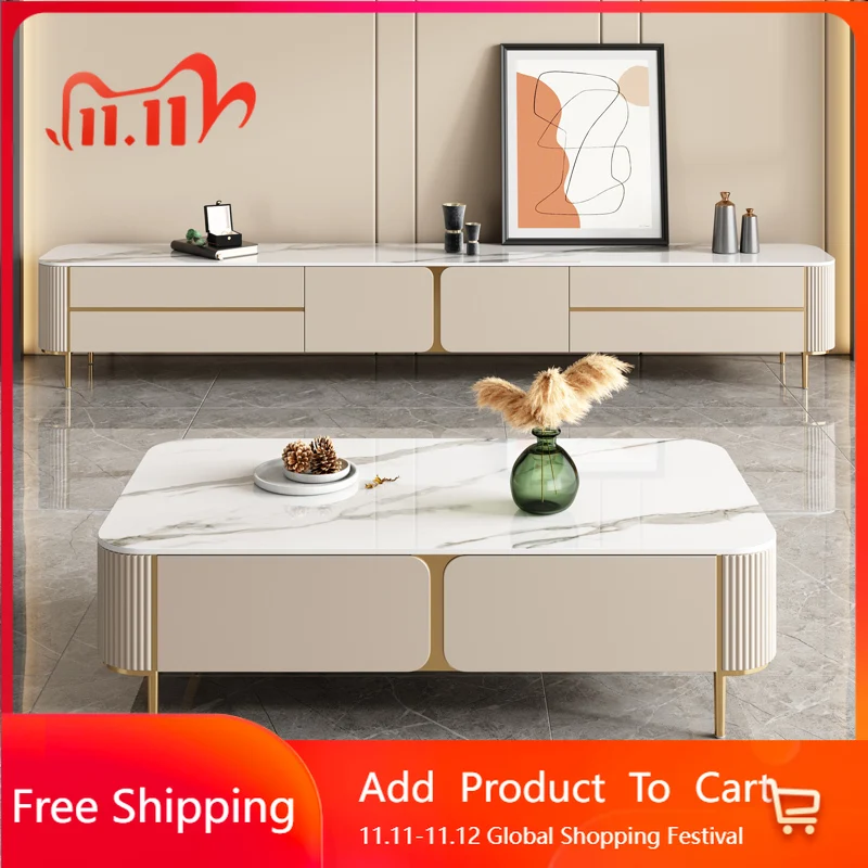 

White Modern Tv Stands Living Room Monitor Luxury Salon Display Tv Table Minimalist Aesthetic Muebles Para Tv Unique Furniture