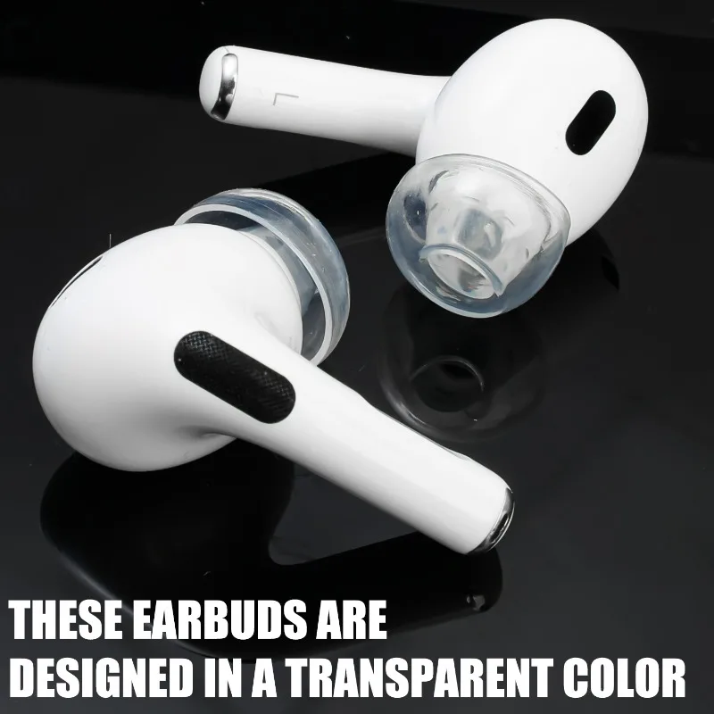 4-1Pairs for AirPods Pro New Transparent Replacement Earplugs Pressure Relief Version Anti-slip Ear Plugs Silicone Ear Tips Case - Image 3