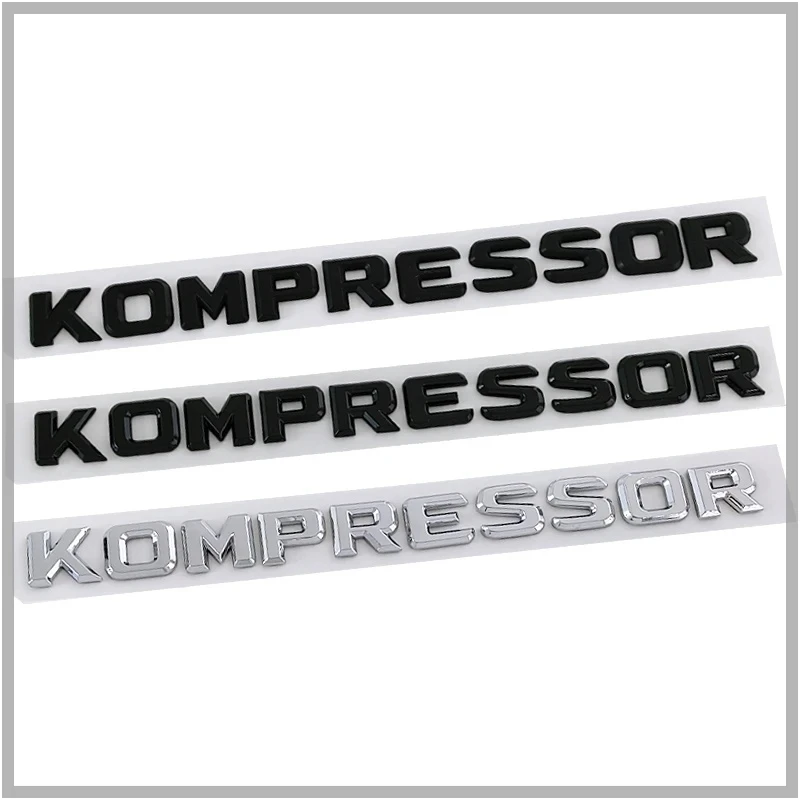 3d abs cromo logotipo preto compressor letras emblema do porta-malas do carro para c e slk 230 200 c230 c180 c200 acessórios adesivos de compressor