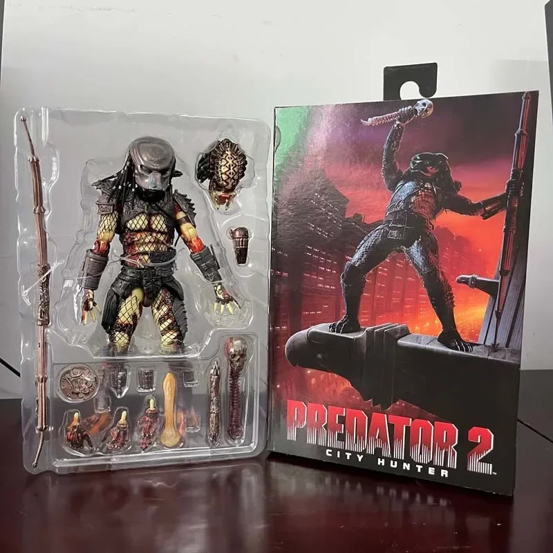 NECA Predator 2 시티 헌터 피규어, 얼티밋 1990 Predator 2 시티 헌터 모델, 수제 장난감 컬렉션, 생일 선물