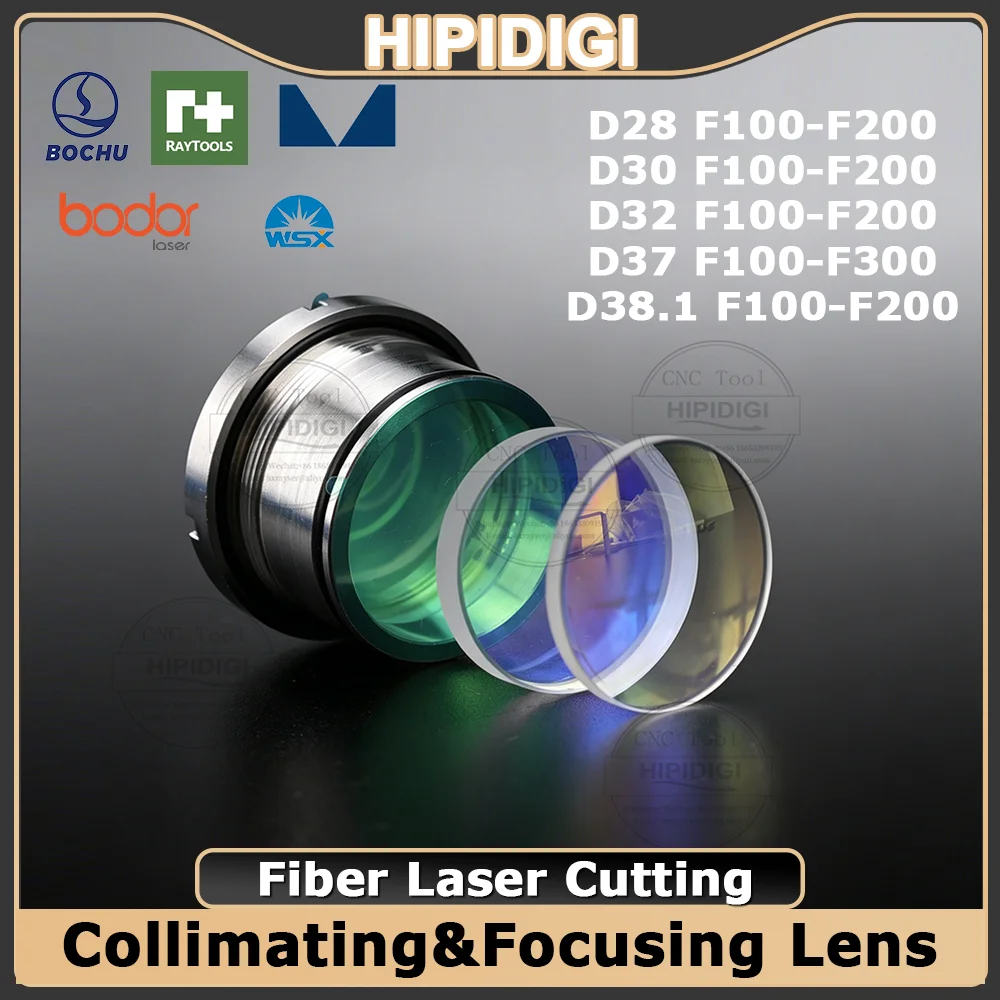 

Коллиматор и фокусирующая линза HIPIDIGI для волоконного лазера D30 D37 D32 F100/F125/F150/F200, 2 шт./компл., JGS1 для лазеров Raytools WSX Bodor BOCI