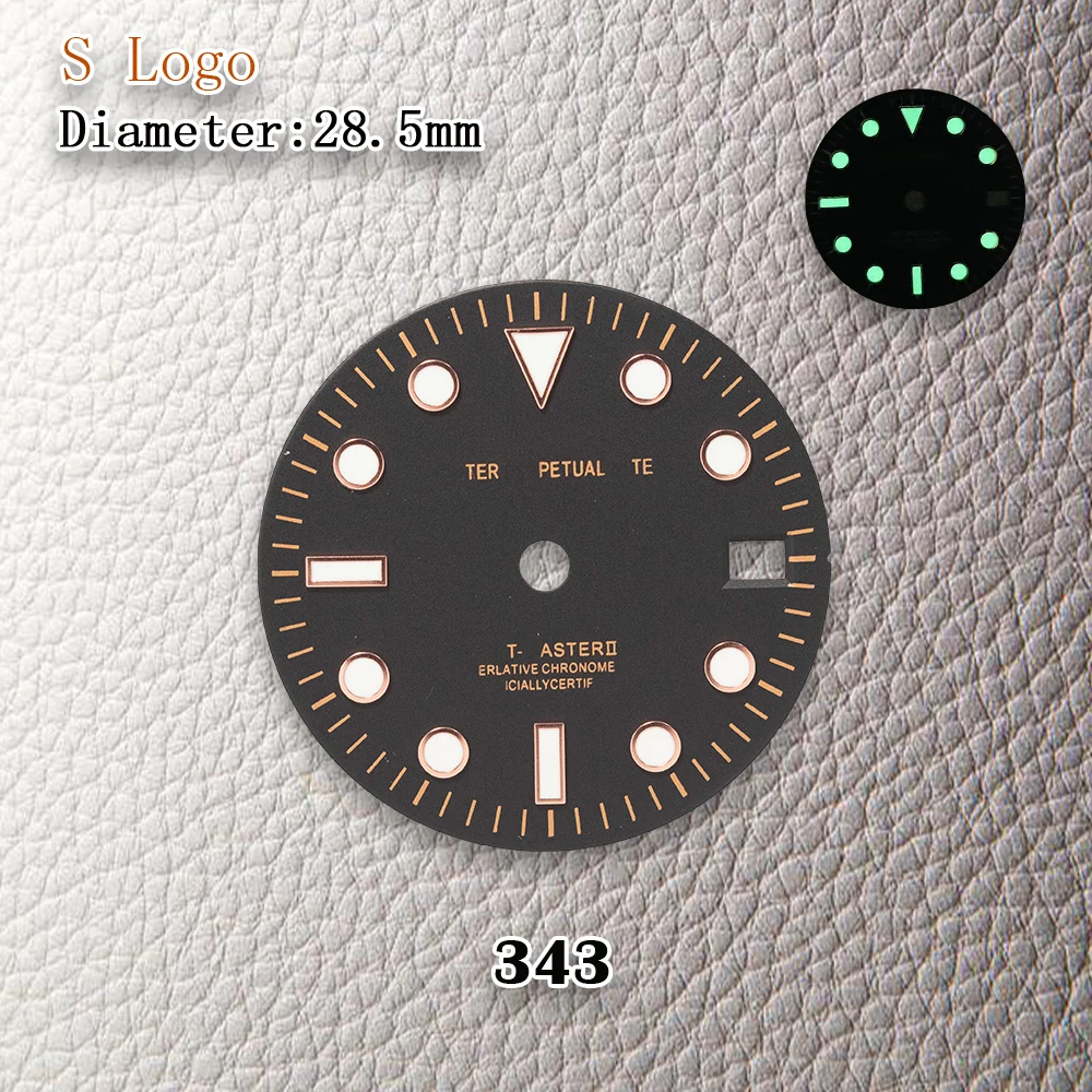 Новый хит продаж, 28,5 мм, S-логотип GMT, золотой индекс, циферблат NH34, зеленый светящийся аксессуар для модификации часов