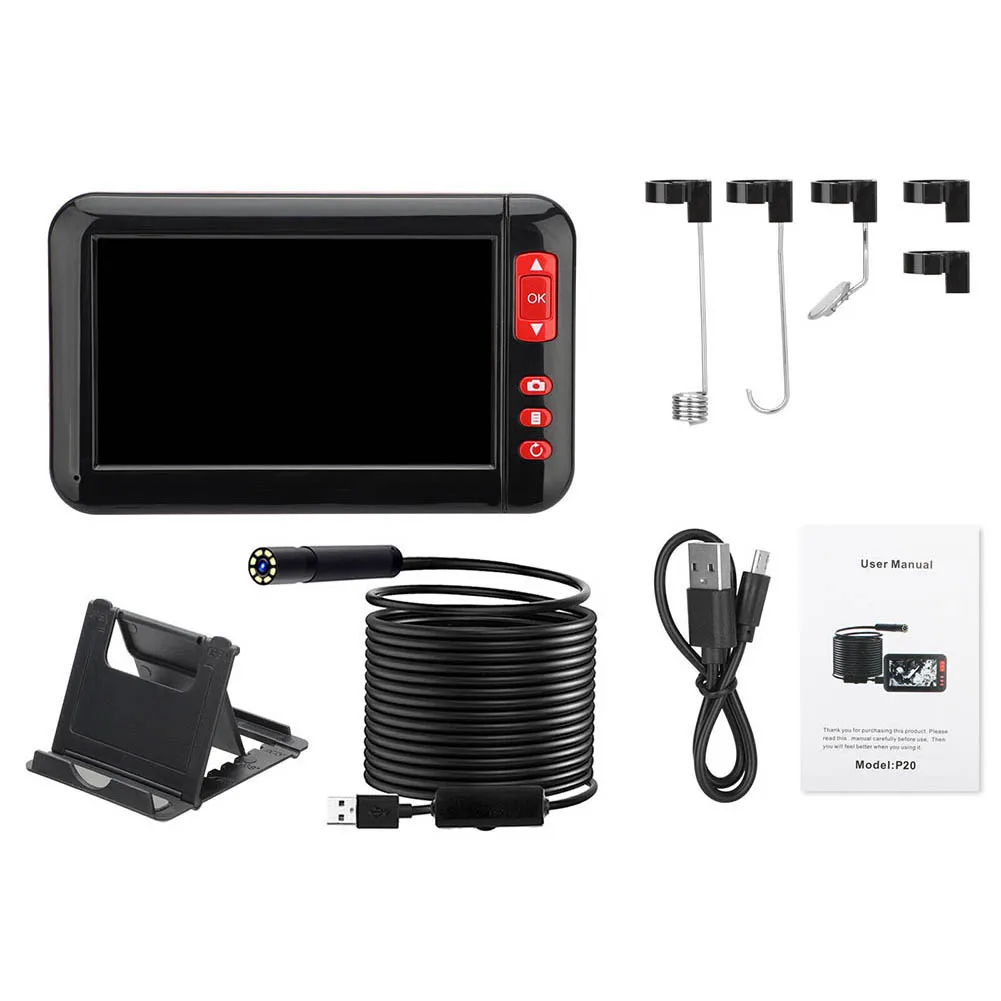 

Flexible Snake Camera 1080P Borescopes For Home Repairs 2m Flexible Cable Length 3-4 Hours Battery Life 4.3-inch LCD Display