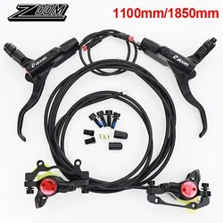 ZOOM Bicycle Hydraulic Disc Brake Set 2 Piston Oil Pressure MTB Brake 1100/1850mm Disc Brake for E-Bike Scooter Mtb Folding Bike