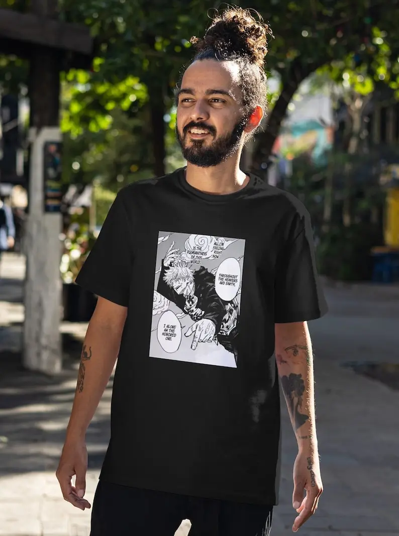 

JUJUTSU KAISEN Satoru Gojo | Tshirt | Honoured One Manga Panel | JJK Gift T shirt Unisex Tee Top Anime Inspired Aesthetic Subtle