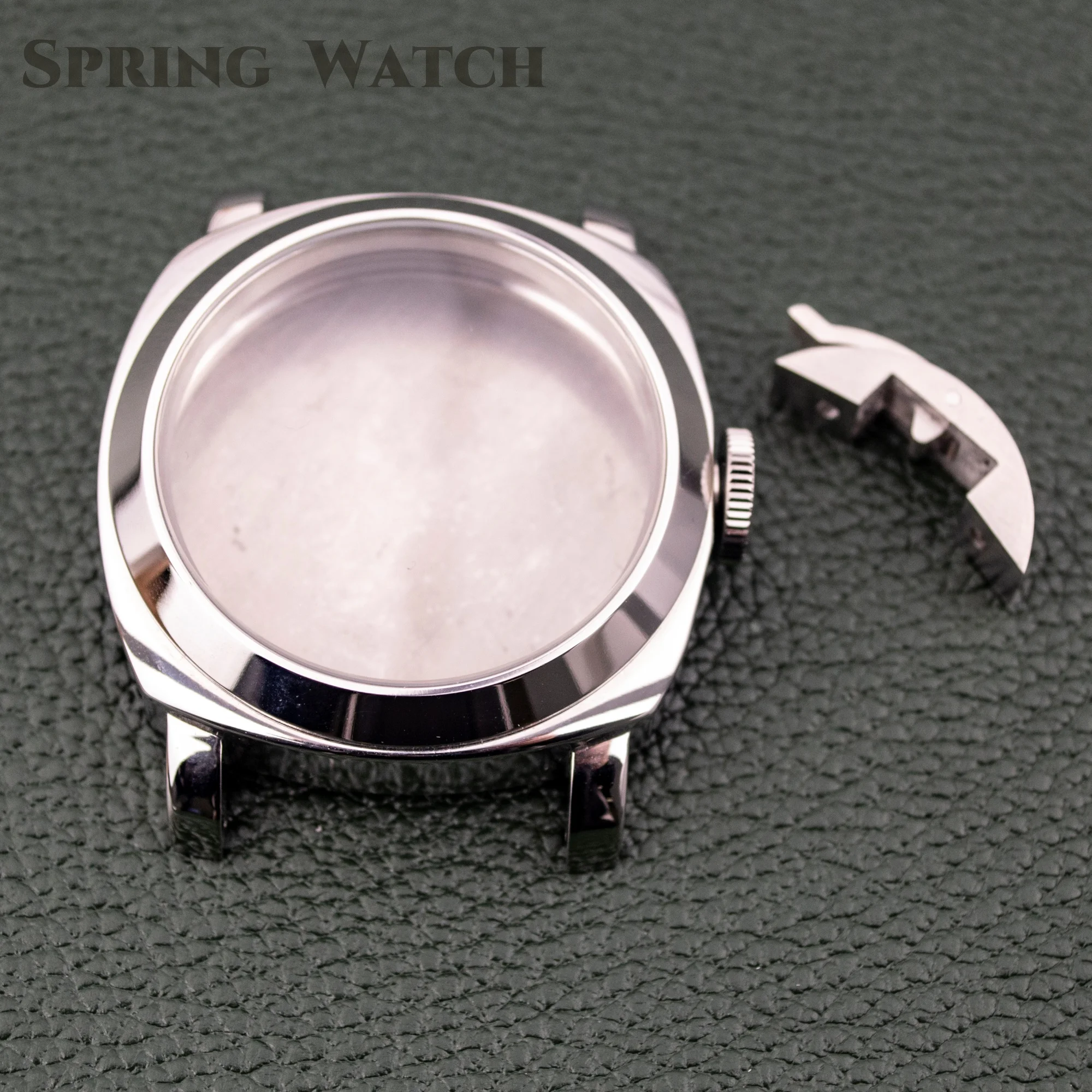 44mm Case for PAM 5218 Vintage Retro Watch Case Sapphire Glass Stainless Steel Case fit CG 6497/6498/ST3600 Movement Watch Parts