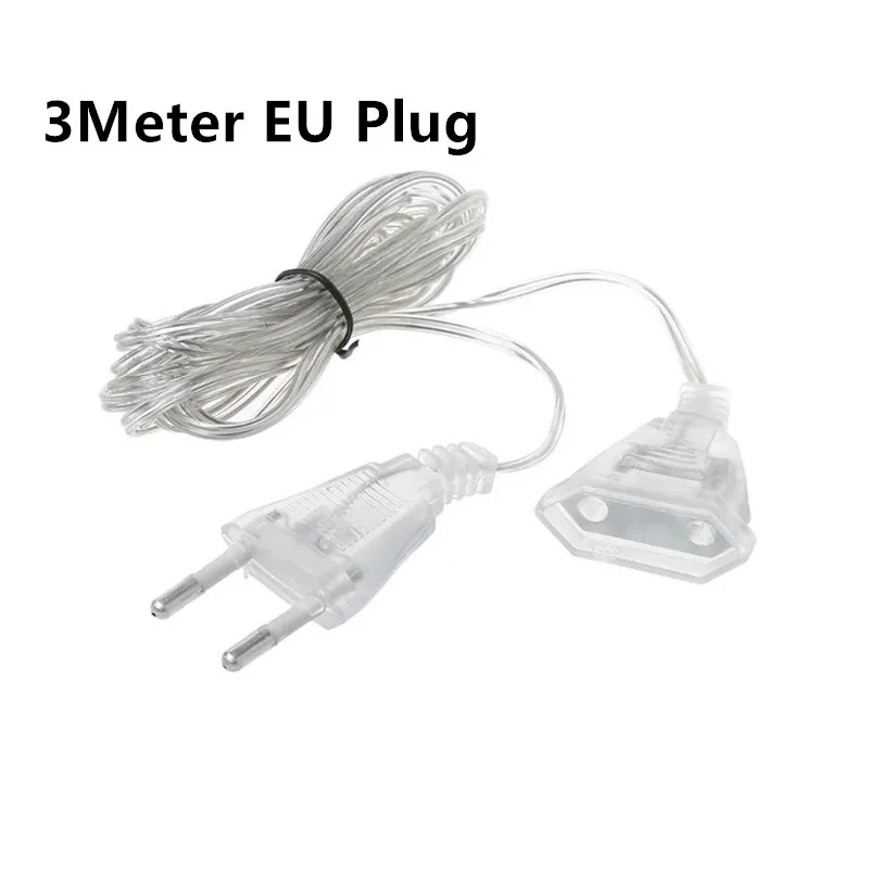 C5 EU US Plug Power Extension Cord 3M 5M 110V 220V  Extension Cord For Garland LED Fairy Lights Holiday String Lights Xmas decor