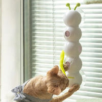 Caterpillar Cat Intelligent Toy Motion Activated Wack A Worm Post Toy with Tail Automatic Emerging From The Hole Teasing Cat Toy