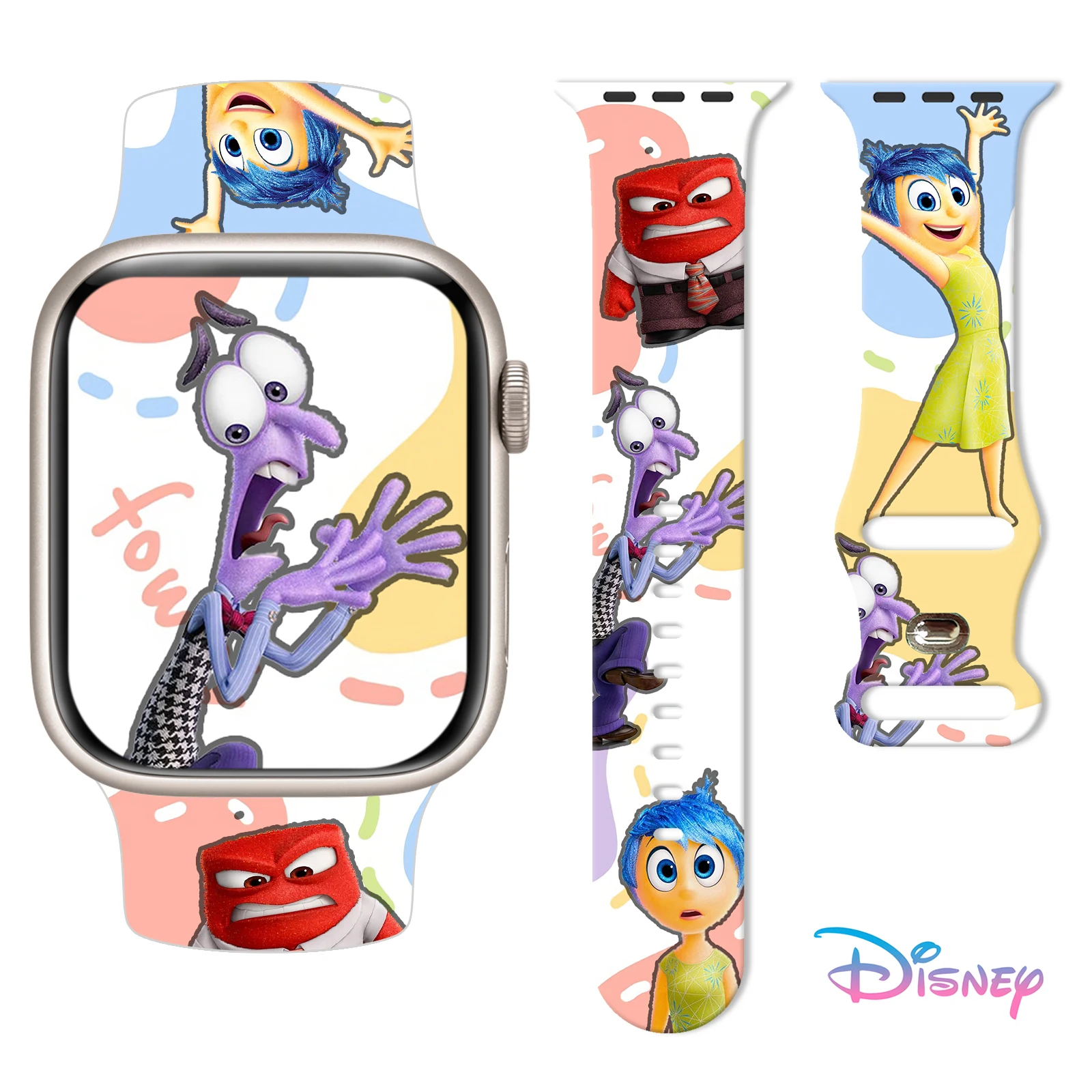 Disney Inside Out 2 Strap for Apple Watch 9 8 7 SE 6 Silicone Band Replaceable Bracelet for iWatch 49mm 45mm 42mm 40mm Watchband