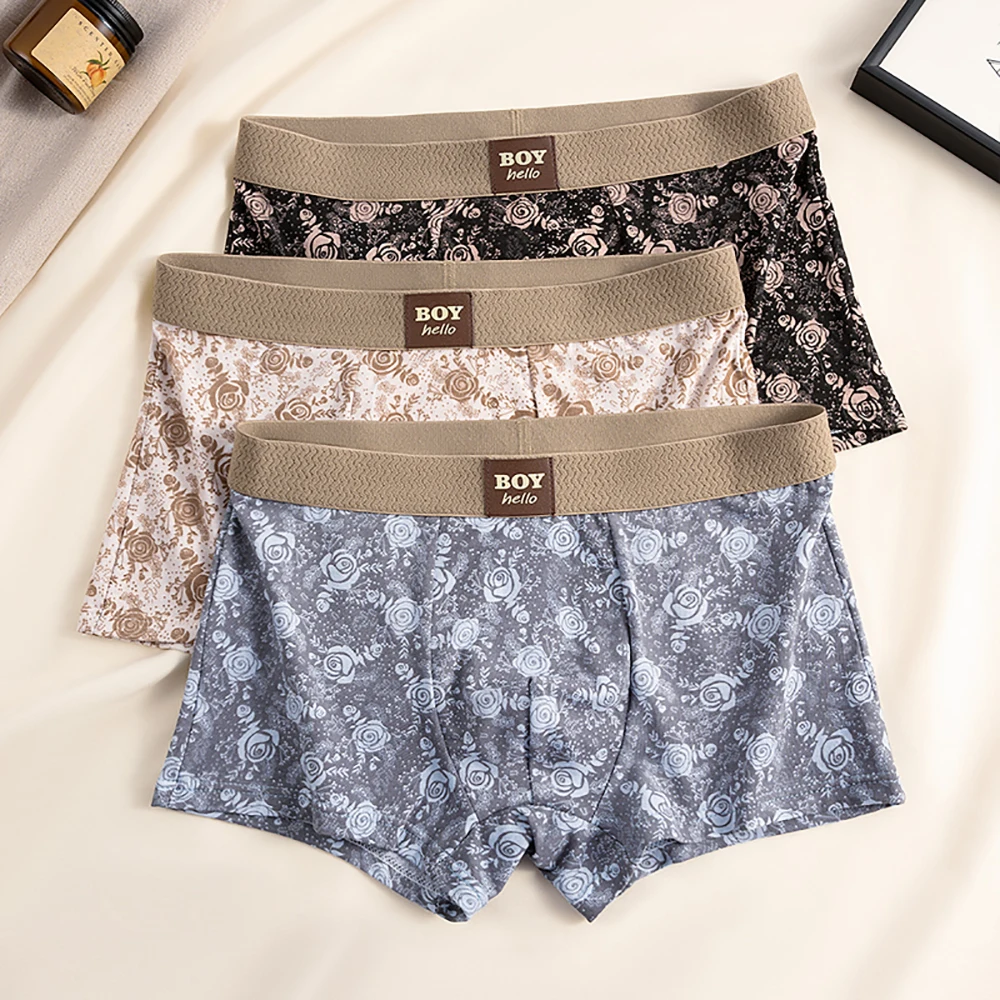 

3PCS/Pack 100% Cotton L-4XL Super Soft Men's Panties Knit Breathable Hygroscopic Underpants High Elastic Waistband Boxers Hombre