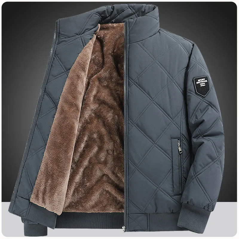 

Plus Size 7XL 8XL Winter Jacket Men Thicken Warm Fleece Jacket Outwear Business Leisure Wool Liner Parkas Coat teenager Clothing