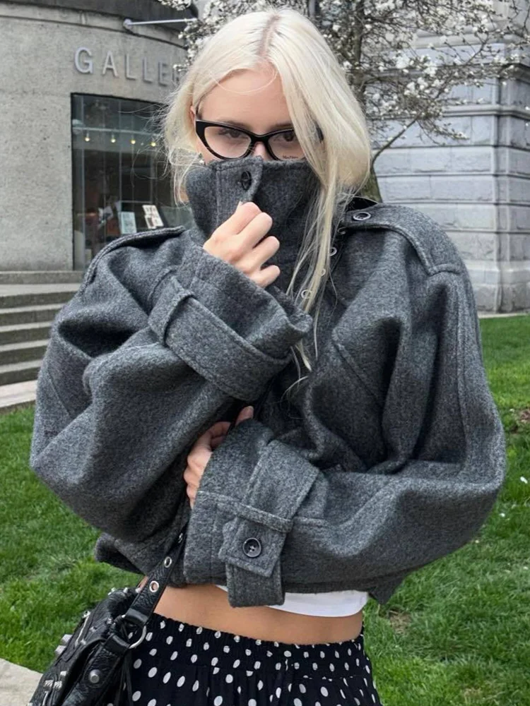 

HH женское зимнее модное однотонное 3-цветное короткое пальто с длинными рукавами и карманами на молнии и пуговицах, женская уличная куртка с воротником-стойкой