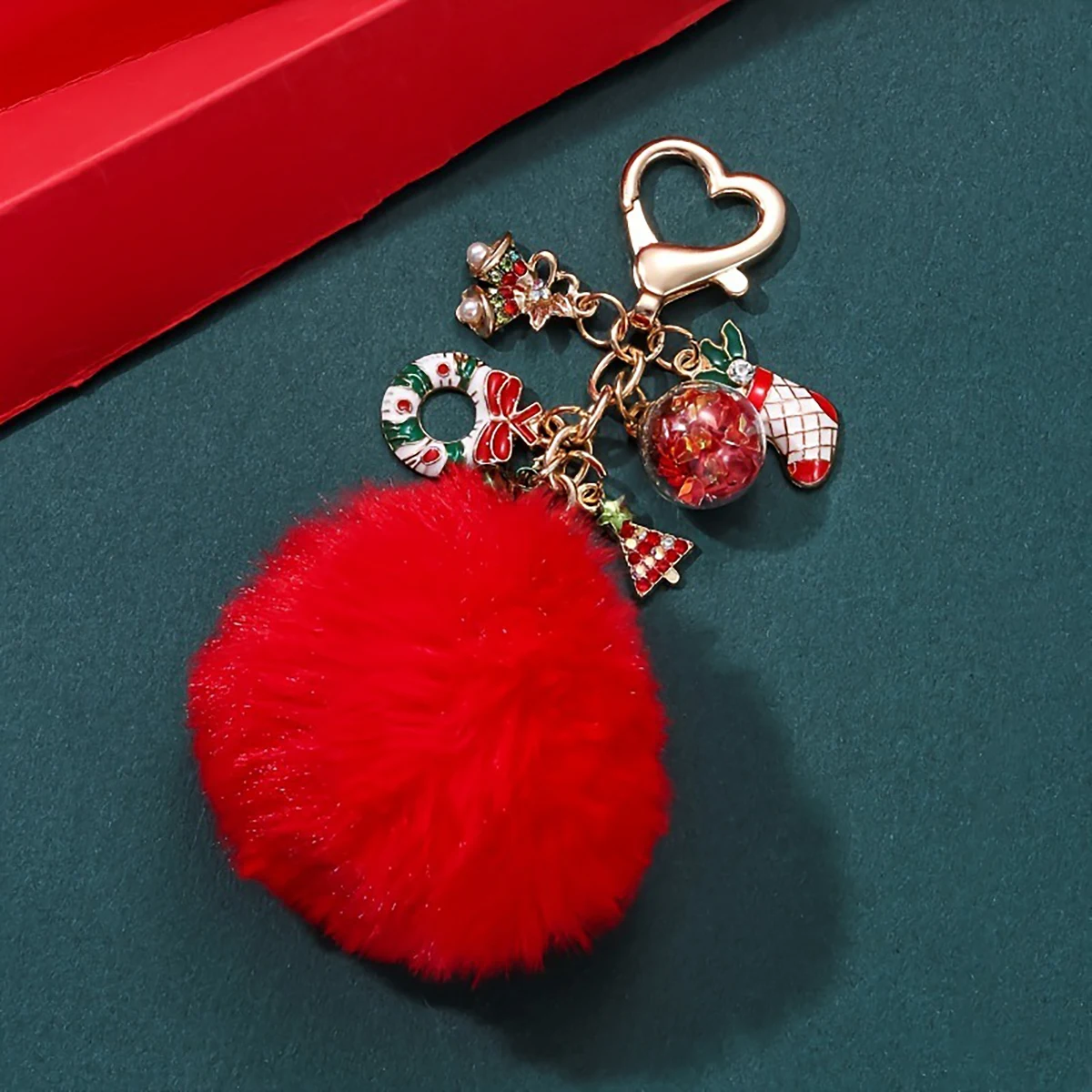 مجموعة حزام هاتف وسلسلة مفاتيح لعيد الميلاد، قلادة فاخرة من القطيفة للحقيبة والهاتف، هدية ساحرة احتفالية، ديكور أنيق للعطلات #3