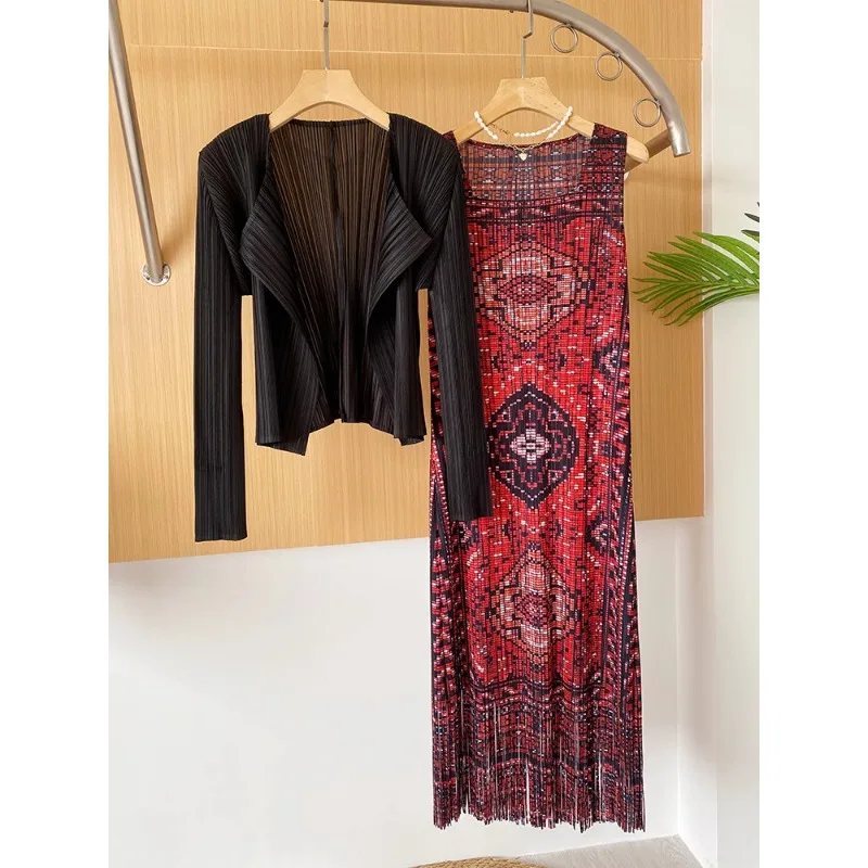 SMVP 여성 우아한 드레스 스퀘어 넥 민소매 빈티지 인쇄 술 디자인 느슨한 대형 캐주얼 드레스 2025 여름 새로운