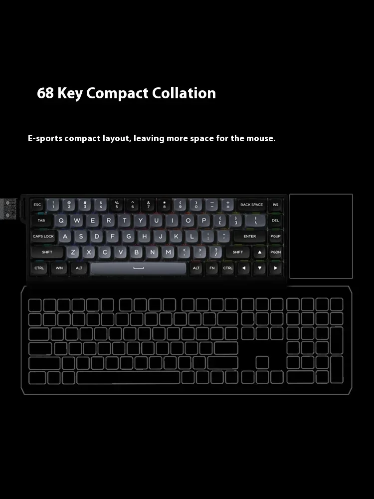 IYX Mu68 Keyboard magnetik paduan Aluminium berkabel 8k Rt Keyboard mekanis kustom Rgb Hot Swap Keyboard untuk Win/Mac komputer