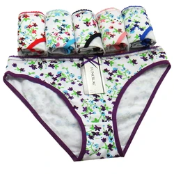 Woman Underwear Cotton Sexy Panties Floral Printed Briefs Ladies Knickers Intimates For Women (5pcs/lot) SIZE M L XL