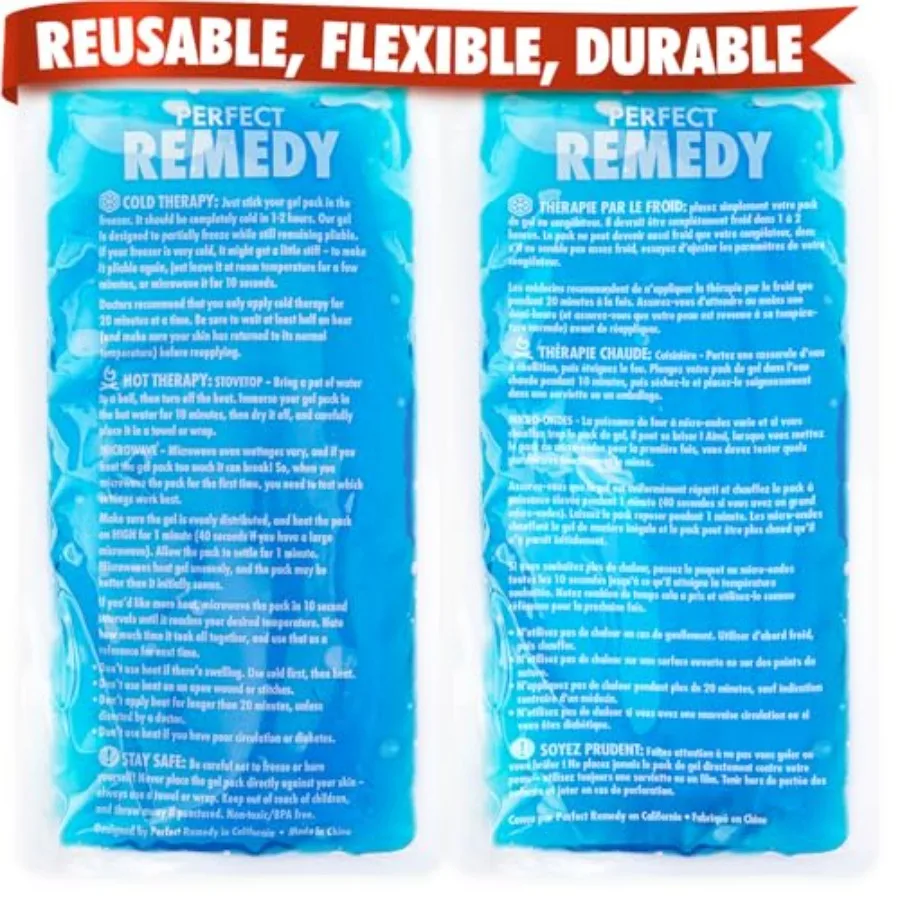 

Perfect Remedy 2-Pack Gel Ice Packs for Injuries Reusable Hot and Cold Pack That's Durable Soft and Flexible Fast Relief and Re
