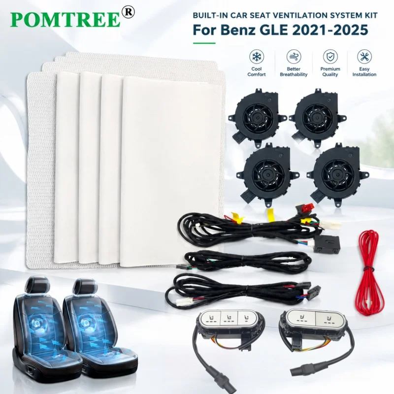 Built-in Car Seat Ventilation Cooling System Kit Fit 2 Seats,With 3-level Switch & Ventilation Fans For Benz GLE 2021-2025