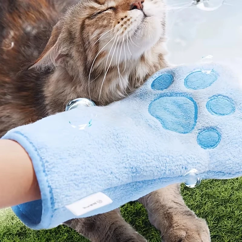 1/2Pcs Pet Grooming Gloves Quick Drying Dog Cat Bathing Towel Double Sided Soft Microfiber Puppy Kitten Bathing Cleaning Tools