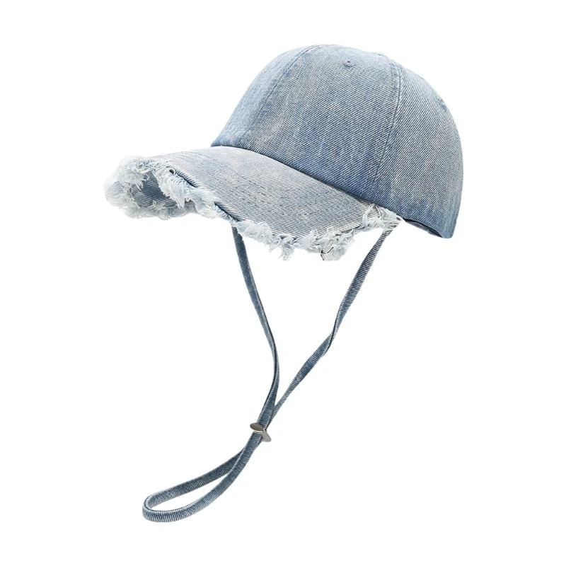 X5XA Stylish Long Furry Brims Baseball Caps Distressed Spring Sun Hat for Everyday Use
