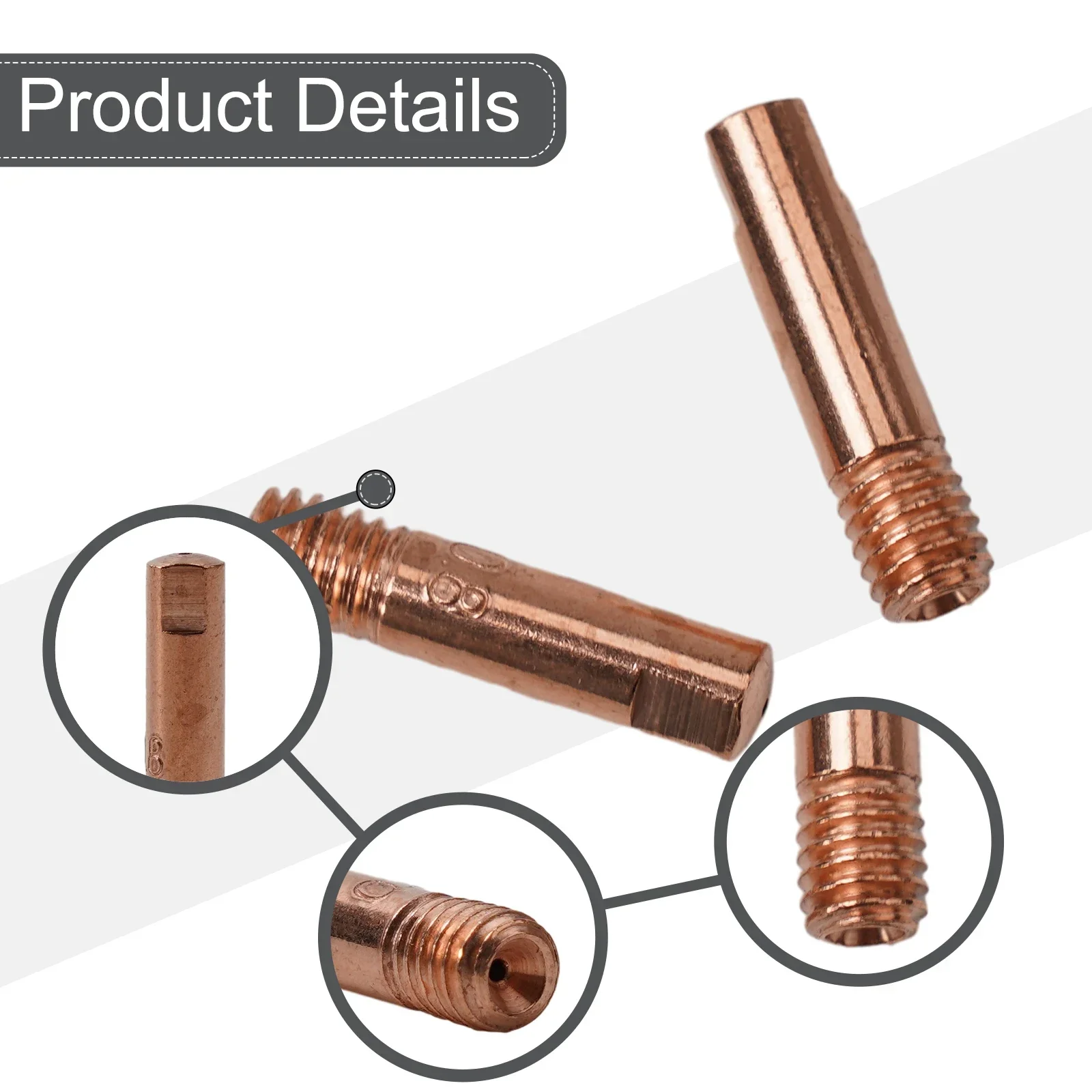 10 Stuks 0.6-1.2Mm Geleidende Nozzle Mb15 15ak Contacttip Lasmonden M6 Semi-Automatische Lastoorts Power Nozzle