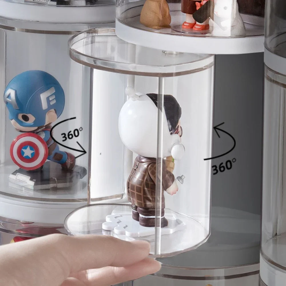 Display Box Transparent Acrylic Rotating Wall Hanging Blind Box Storage For Doll Model Kits Organizer Cabinet