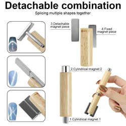 4 In 1 Detachable Multifunctional Combination Cylindrical Suction Nail Art Cat Eye Super Strong Magnet Nail Salon Special Tool