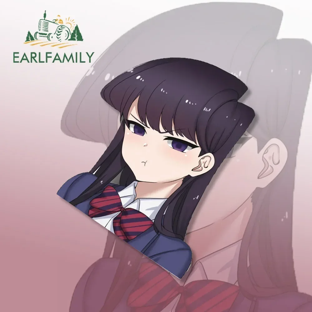 

EARLFAMILY 13cm x 10.1cm for Komi Shuko Pouting Car Stickers Waterproof SimpleDecals Scratch-Proof Surfboard Decor Car Label