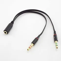 3.5mm Earphone Adapter Headphone Splitter Audio Female To 2 Male Jack 3.5 Mic Y Splitter Headset To Laptop PC Adapter Aux Cable