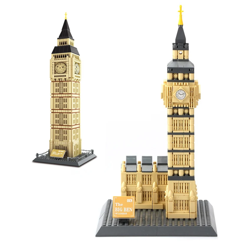 

World Famous Historical Architecture Micro Diamond Block England London Big Ben Elizabeth Clock Tower Build Brick Toy Nanobricks