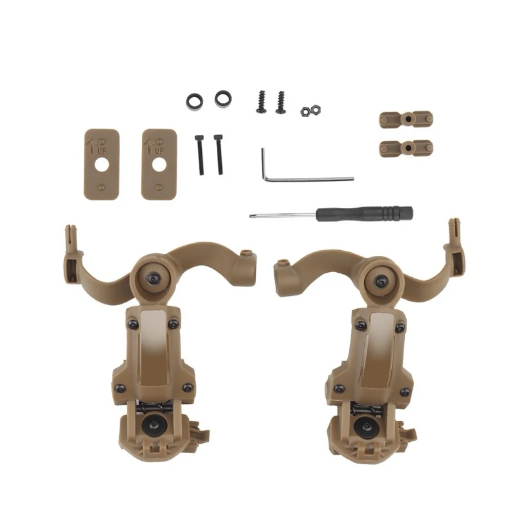 ARC Track Tactical Helmet Protective Earcup Adapter, Multi angle Rotating OPS Core ARC and Wendy M-LOK Team Track Adapter