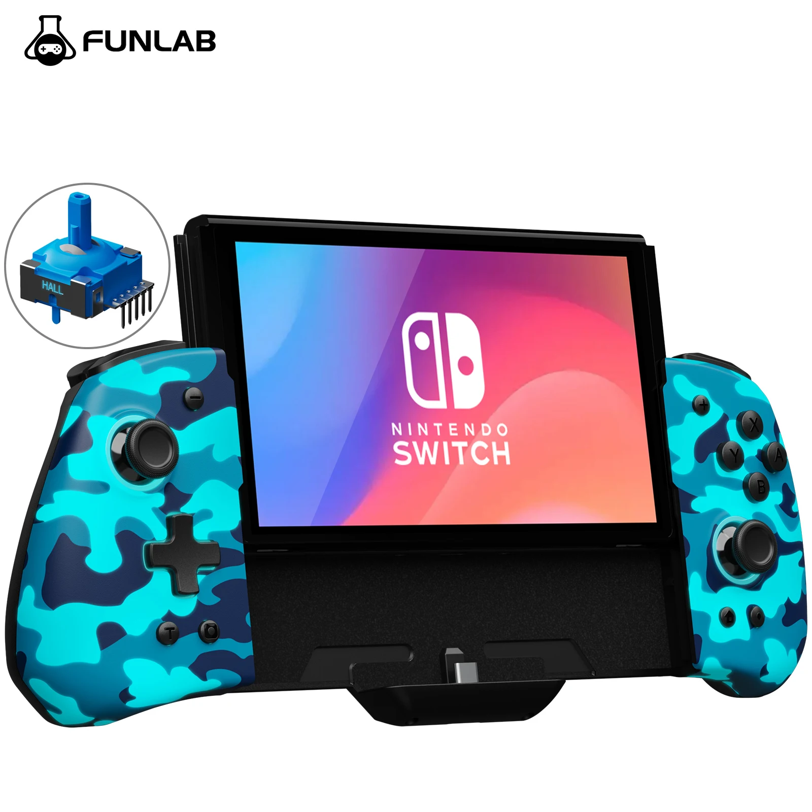 

FUNLAB Wireless Bluetooth Controller Joypad For Nintendo Switch Hall Effect Anti Slip Grip Gamepad 7 LED Color/OLED/Turbo/RGB