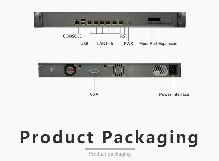 Krachtige Industriële 1u Firewall Server Router 6 * Intel I226 2.5G Lan Met 2 * Sfp 10Gbps Intel Core I3 7100 I5 7500 I7 7700