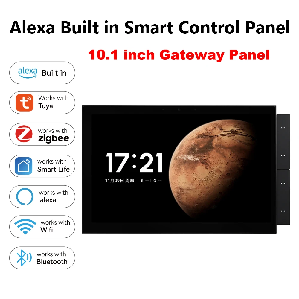 

2026 Golden Security 10 Inch Smart Home Control Panel Smart Home Control Panel Gateway Touch Screen Background Music Speaker