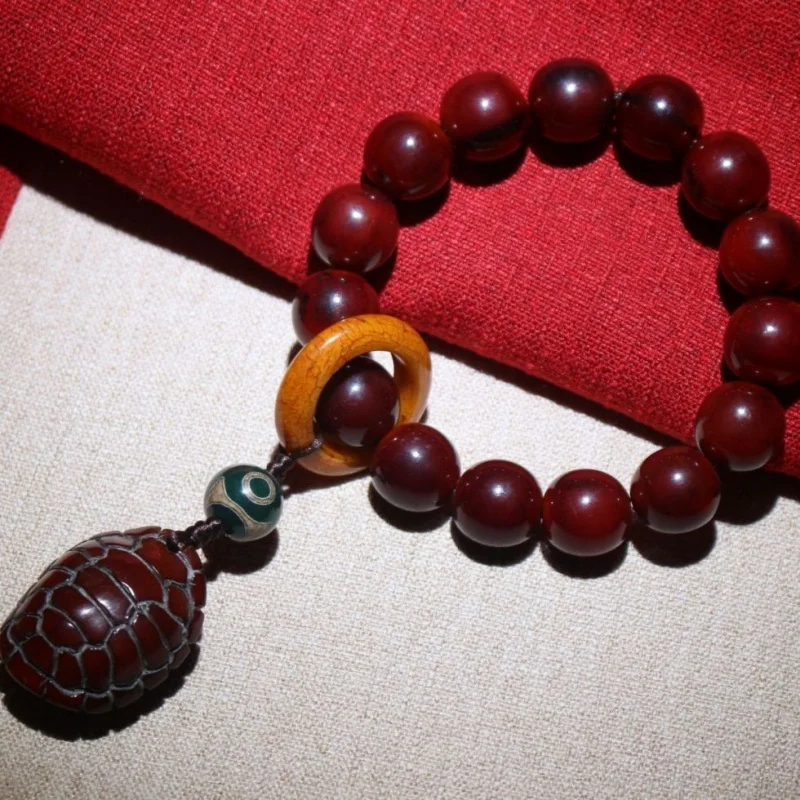 Buddhist Bead Yak Bracelet Horn Wealth Pendant Running Ring Hanging Ornament
