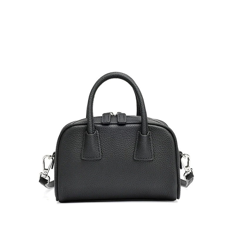 

Women's Top Layer Cowhide Bowling Bag 2026 New Elegant Premium Feel Stylish Handbag Shoulder Crossbody Pillow Bag
