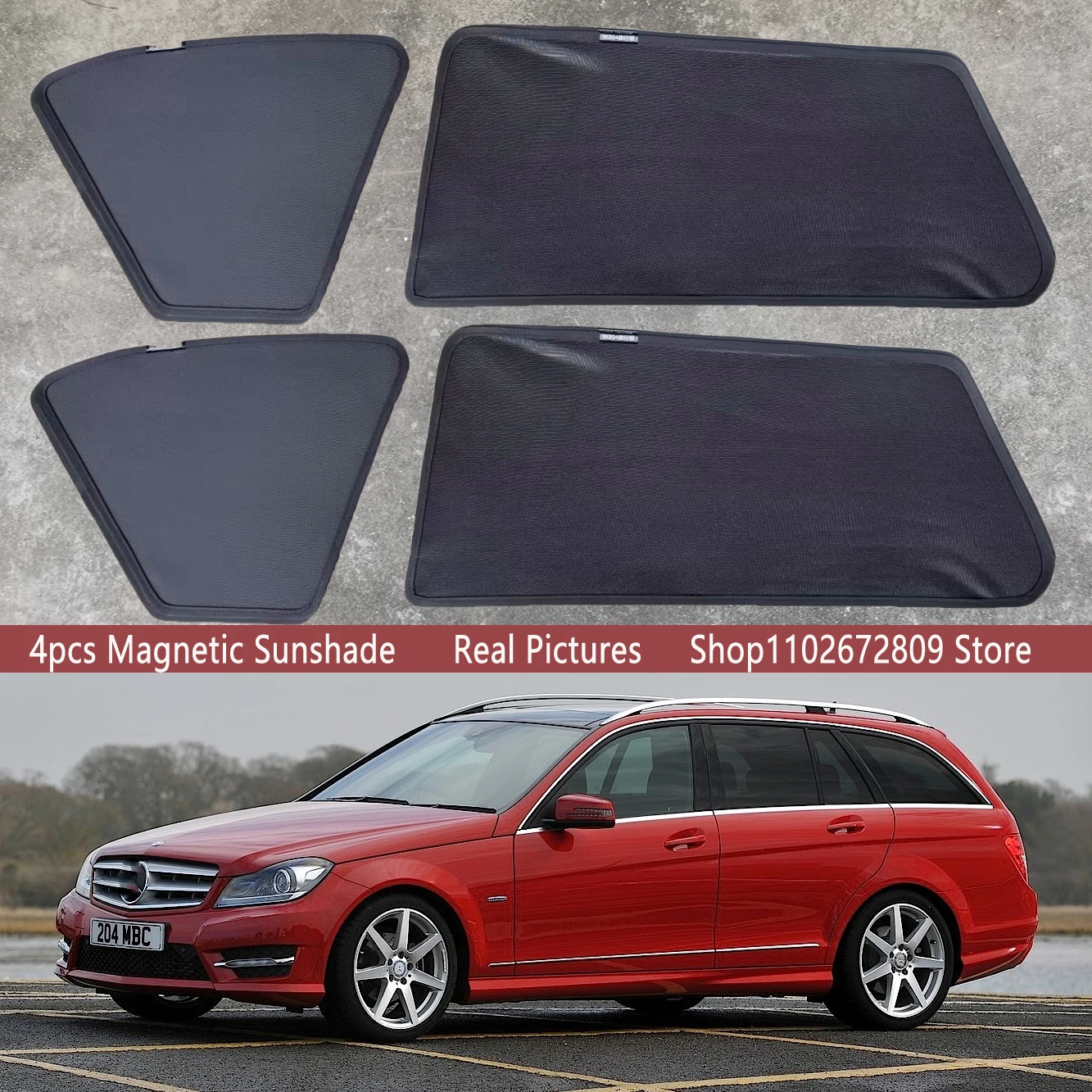 

Magnetic Car Sunshade Shield Windshield Frame Curtain Sun Shade For Mercedes-Benz C Class W204 S204 2007 - 2013 Auto Accessories